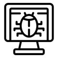 Software debugging app icon outline vector. Quality assurance script Royalty Free Stock Photo