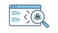 Software Debugging & Bug Search Icon: Code Optimization Tool, vector design Generative AI Royalty Free Stock Photo