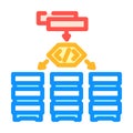 software defined network data center color icon vector illustration