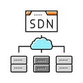 software defined network data center color icon vector illustration Royalty Free Stock Photo