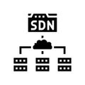 software defined network data center glyph icon vector illustration
