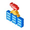 software defined network data center isometric icon vector illustration