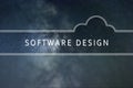 SOFTWARE DESIGN word cloud Concept. Space background. Royalty Free Stock Photo