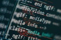 Software develop company office. Database bits access stream visualisation. Programming code abstract Royalty Free Stock Photo