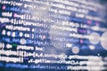 Software develop company office. Database bits access stream visualisation. Programming code abstract Royalty Free Stock Photo
