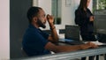 Software developer brainstorming ideas to write code and create new interface Royalty Free Stock Photo