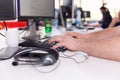 Software developer, coder or programmer working on computer Royalty Free Stock Photo