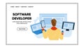 Software Developer Coding Digital Program Vector Royalty Free Stock Photo