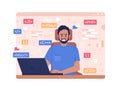 Software developer 2D vector isolated illustration Royalty Free Stock Photo
