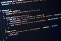 The software developer does the php coding. Royalty Free Stock Photo