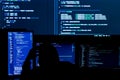 Software developer, freelancer working with program code Royalty Free Stock Photo