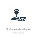 Software developer icon vector. Trendy flat software developer icon from professions collection isolated on white background. Royalty Free Stock Photo