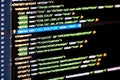 Software developer java programming html web code. Abstract computer script code. Programming code screen of software developer. S Royalty Free Stock Photo