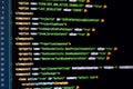Software developer java programming html web code. Abstract computer script code. Programming code screen of software developer. S Royalty Free Stock Photo