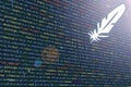 A tunnel from a computer program code. Programmer Strings of code, Javascript, CSS and PHP. Hacking coding concept. Source code fo Royalty Free Stock Photo