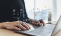 Software developer or programmer coding program with laptop. Create Intelligence innovation. Computer programming, development Royalty Free Stock Photo