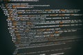 Software developer programming code. Abstract computer script code. Selective focus Royalty Free Stock Photo