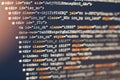 Software developer programming code. Abstract computer script code. Selective focus Royalty Free Stock Photo