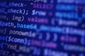 Software developer programming code. Abstract computer script code. Royalty Free Stock Photo