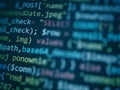 Software developer programming code. Abstract computer script code. Royalty Free Stock Photo