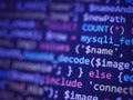 Software developer programming code. Abstract computer script code. Royalty Free Stock Photo