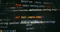 Software developer programming code. Abstract computer script coding. Programming code screen of software developer Royalty Free Stock Photo