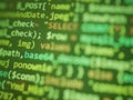 Software developer programming code. Abstract computer script code Royalty Free Stock Photo