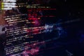 Software developer programming code. Abstract computer script code Royalty Free Stock Photo