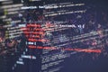 Software developer programming code. Abstract computer script code Royalty Free Stock Photo