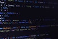 Software developer programming code. Abstract computer script code. Programming code screen of software developer. Software Royalty Free Stock Photo