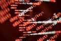 Software developer programming code. Abstract computer script code. Selective focus Royalty Free Stock Photo