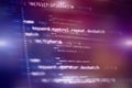 Software developer programming code. Abstract computer script code. Selective focus Royalty Free Stock Photo