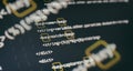 Software developer programming code. Abstract computer script code. Code text written and created entirely by myself Royalty Free Stock Photo