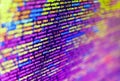 Software developer programming code on black screen. Big data storage and cloud computing representation. Writing program code on Royalty Free Stock Photo