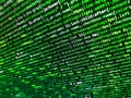 Software developer programming code on black screen. Screen of web developing javascript code. Abstract screen of web developer. Royalty Free Stock Photo