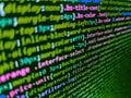Software developer programming code on black screen. Developer working on websites codes in office. Css3 code on a colorful Royalty Free Stock Photo
