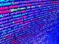 Software developer programming code on computer. Developing programming and coding technologies. Monitor closeup of function Royalty Free Stock Photo