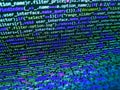 Software developer programming code on computer monitor. Internet connection stream flow concept. HTML5 in editor for website Royalty Free Stock Photo