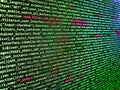 Software developer programming code on computer monitor. Modern web network and internet telecommunication technology. HTML5 Royalty Free Stock Photo