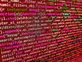 Software developer programming code on computer monitor. Technology concept hex code digital background. Letters, chars, and Royalty Free Stock Photo