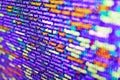 Software developer programming code on computer. Screen of web developing javascript code. Programming code abstract screen of Royalty Free Stock Photo