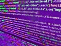 Software developer programming code on computer. Developer working on program codes. Writing programming code on laptop. Coding Royalty Free Stock Photo