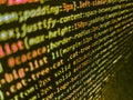 Software developer programming code. Monitor closeup of function source code. Developing programming and coding technologies. Royalty Free Stock Photo