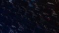 Software developer programming code running on black background, seamless loop. Animation. Abstract computer script code