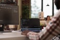 Software developer programming firewall security Royalty Free Stock Photo