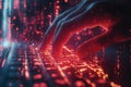 Software developer programming futuristic software code typing on keyboard developing new application Royalty Free Stock Photo
