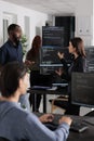 Software developer programming source code algorithm on computer Royalty Free Stock Photo