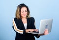 Software developer. Project manager. Job openings for junior developer. Surfing internet. Study programming. Blogging Royalty Free Stock Photo