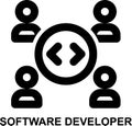 software developer, team, development team, programmer, coder, software engineer outline icon