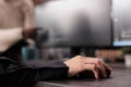 Software developer typing machine learning html code Royalty Free Stock Photo